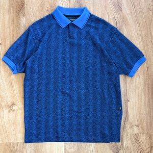 YSL Yves Saint Laurent Mens  Blue Polo Shirt Sz Large